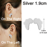 Anniyo 1.9CM Africa Map Stud Earrings Women Girls,Gold Plated,Silver Color Stainless Steel African Jewelry Party Wedding #131821