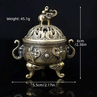 Elephant Triple-Legged Incense Burner Metal Home Decor Aromatherapy Accessory, Versatile for Meditation Decoration Ornament
