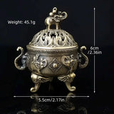 Elephant Triple-Legged Incense Burner Metal Home Decor Aromatherapy Accessory, Versatile for Meditation Decoration Ornament