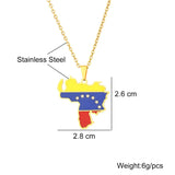 2024 New fashion stainless steel Venezuela map necklace for men and women geometric ethnic style collarbone chain anniversary sm