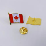 Enamel Canada Flag Lapel Pin - Maple Leaf Patriotic Badge for Suit Blazer - Waving Canadian Flag Pins Bulk Souvenir