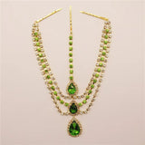 Exquisite Fashionable  Multi Layer Rhinestone Pendant Head Chain Bridal Wedding Ladies Crystal Forehead Chain Jewelry