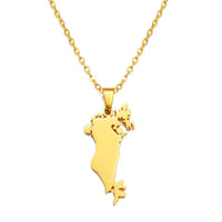 Anniyo The Kingdom of Bahrain Map Pendant Chain Necklaces Jewelry #322501