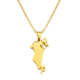 Anniyo The Kingdom of Bahrain Map Pendant Chain Necklaces Jewelry #322501