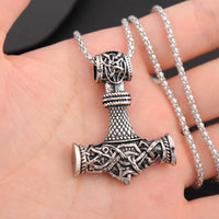 Trendy Retro Crow Prairie Wolf Double Sided Viking Tomahawk Pendant Necklace Charm Men's Necklace Metal Accessorie Party Jewelry