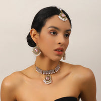 Luxury Gold Color Round Crystal Jewelry Set Vintage Earring Necklace Forehead Headdress Dubai Bridal Wedding Jewelry Accessories
