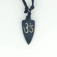 AUM OM Ohm Hindu Buddhist Hinduism Yoga India yak bone Carving Pendant Necklace Amulet Lucky Gift Tribal Fashion Jewelry