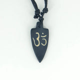 AUM OM Ohm Hindu Buddhist Hinduism Yoga India yak bone Carving Pendant Necklace Amulet Lucky Gift Tribal Fashion Jewelry