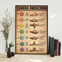Yoga Chakra Awakening Vintage Posters and Prints Yoga Hand Movement Canvas Painting Modern Wall Home Decor Pictures