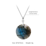 Fashion Natural Labradorite Necklace Pendant Triangle Round Teardrop and Other Ladies Friendship Mother Gift Necklace Jewelry