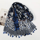 Ethnic Printed Cotton Hijab Viscose Tassels Scarf For Muslim Woman Hijabs Shawls Lady Soft Long Wraps Islim Headband Turban