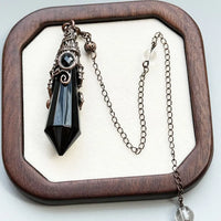 Silver Color 12 Faceted Natural Stone Crystal Pendant Pendulum for Divination 100% Clear Quartz Amethysts Pendulums Pendulo X334
