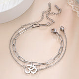 Dawapara Aum Om Ohm Sanskrit Symbol Anklets Bracelet Hindu Yoga Ankle Chain Bracelets Stainless Steel Spiritual Jewelry