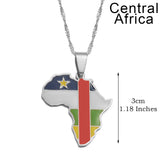 Anniyo 3CM Hip-hop Africa Map Pendant Necklace Jewelry Eritrea,Gambia,Guinea,Congo,Tunisia,Benin,Libay,Namibia,Chad,Botswana