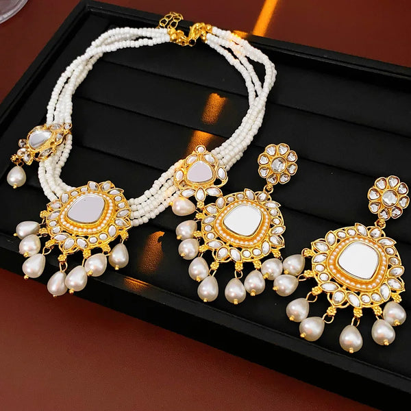 Vintage Light Luxury Wedding Jewelry Set for Women Water Drop Pearl Earrings Versatile High-end Retro Exaggerated Necklace