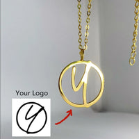 Customized logo necklace with personalized cutting of any logo/shape/icon/pattern necklace as a gift for friends
