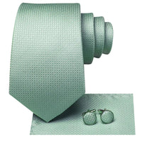 Gift Tie for Men 2023 New Sage Green Plaid Fashion Brand Wedding Party Necktie Handky Cufflinks Wholesale Hi-Tie Designer