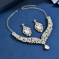 Ladies' fashionable design necklace earrings jewelry set suitable for daily wear, wedding parties, holiday gifts
