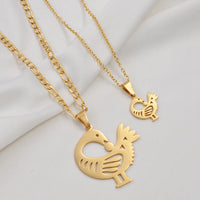 Anniyo African Ancient Symbols Gye African Ancient Pendant Necklaces for Women Men Stainless Steel Jewelry #517962