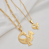 Anniyo African Ancient Symbols Gye African Ancient Pendant Necklaces for Women Men Stainless Steel Jewelry #517962