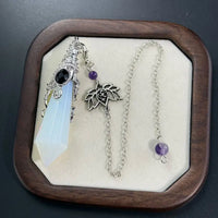 Silver Color 12 Faceted Natural Stone Crystal Pendant Pendulum for Divination 100% Clear Quartz Amethysts Pendulums Pendulo X334