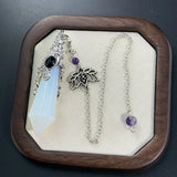 Silver Color 12 Faceted Natural Stone Crystal Pendant Pendulum for Divination 100% Clear Quartz Amethysts Pendulums Pendulo X334