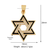 Nature Stone Black Agate Sun Star Love Compass Charm Pendant,18K Gold Plated,Jewelry Necklace Bracelet Accessories Supplies M56