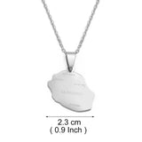 Anniyo 2.3cm Reunion Map Pendant Necklaces Réunion Jewelry France for Women Girls #368021