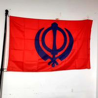 Sikhs Flag India - Indian Sikhism Khanda Banner for Outdoor Decor Garden Yard, Home Temple & Cultural Events - Durable Polyester