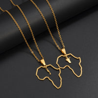Anniyo Outline Africa Map Pendant Necklaces Jewelry With Namibia,Saint Kitts and Nevis #001362