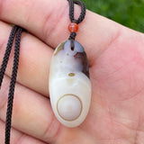 Natural Gobi Agate Pendant Alxa Eye Rock Rough Polished Energy Crystal Quartz Necklace Reiki Healing Stone Decor Gift