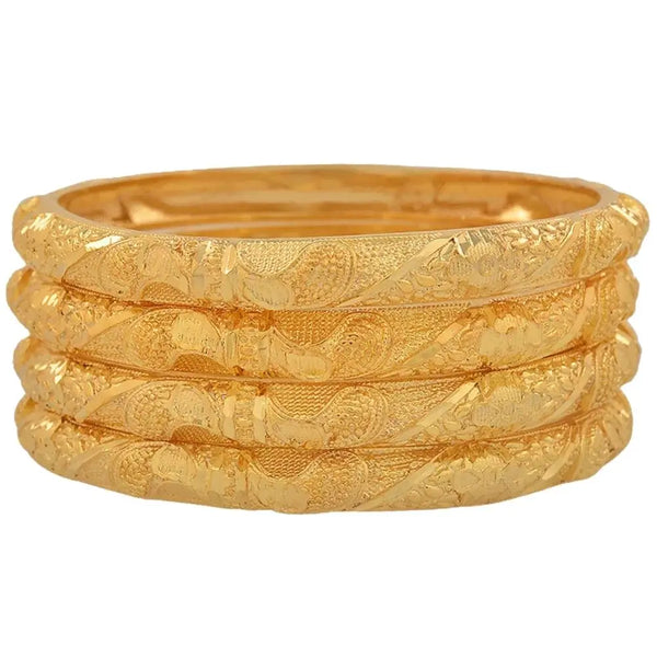 Anniyo 4PCS/LOT, CANNOT OPEN,Wholesale Ethiopian Bangles for Women Gold Color African Bracelet Jewelry Middle East  #087006M