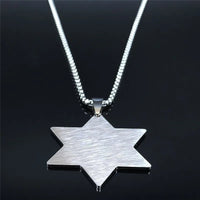 2024 New fashion stainless steel Jewish hexagon symbol pendant clavicle chain temperament everything necklace accessories Annive