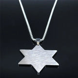 2024 New fashion stainless steel Jewish hexagon symbol pendant clavicle chain temperament everything necklace accessories Annive