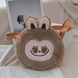 New ladies stylish slanted animals for winter furry 2024 funny cute cartoon children's Japanese single-shouldered funny bag