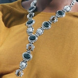 Large Heavy Chunky Necklace For Women Statement Vintage Fashion Jewelry Long Drop Daily Accessories Wholesale Holiday Gift MQ522