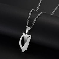 2025 Irish Harp Pendant Necklaces for Women Jewelry Stainless Steel Ireland Instruments #505162