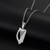2025 Irish Harp Pendant Necklaces for Women Jewelry Stainless Steel Ireland Instruments #505162