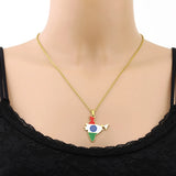 2024 new fashion stainless steel vintage dripping stainless steel Indian flag map pendant necklace temperament everything collar