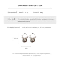 Exaggerated Round Hollow Earrings for Women Retro Temperament Drop Earring Light Luxury  Niche Jewelry 2024 New in Gift
