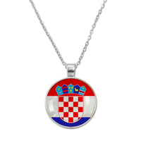 Anniyo Croatia Flag Pendant Necklaces for Women Men Hrvatska Jewelry #D0057