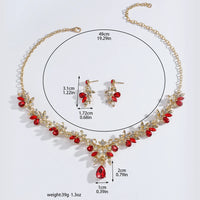 Ladies' Sparkling Flower Set, Necklace, Earrings, Jewelry Set, Suitable for Wedding, Party, Festival Gifts
