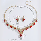 Ladies' Sparkling Flower Set, Necklace, Earrings, Jewelry Set, Suitable for Wedding, Party, Festival Gifts