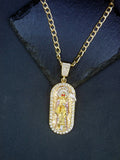 1 Piece 14K Gold Plated Green St. Jude San Juads Pendant Women's Necklace Religious Jewelry