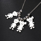 Personalized Boy Girl Necklace Custom Chain Name Mother Father Day Kid Family Gift For Women Men Stainless Steel Pendant Jewelry