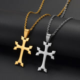 Anniyo Armenians Cross Pendant Necklaces For Women Girls Stainless Steel Armenia Jewelry  #324221