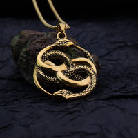European and American style personalized fashion animal snake pendant gear skull domineering men's stainless steel jewelry