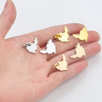 Anniyo Sint Maarten & Saint-Martin Island Stud Earrings for Women Girls Saint Martin SXM Stainless Steel Jewelry #303801