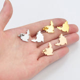 Anniyo Sint Maarten & Saint-Martin Island Stud Earrings for Women Girls Saint Martin SXM Stainless Steel Jewelry #303801