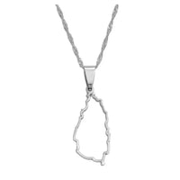 Anniyo Saint Lucia Map Profile Pendant Necklace Women Girl Gold Color Jewelry St. Lucia Cities Pendant Chains Jewellery #121421